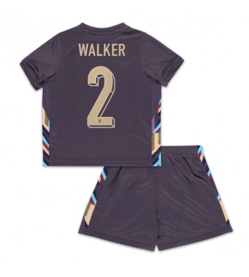 Inglaterra Kyle Walker #2 Segunda Equipación Niños Eurocopa 2024 Manga Corta (+ Pantalones cortos)